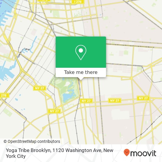 Mapa de Yoga Tribe Brooklyn, 1120 Washington Ave