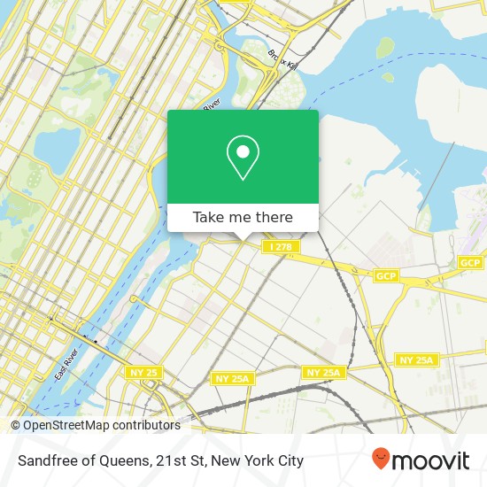 Sandfree of Queens, 21st St map