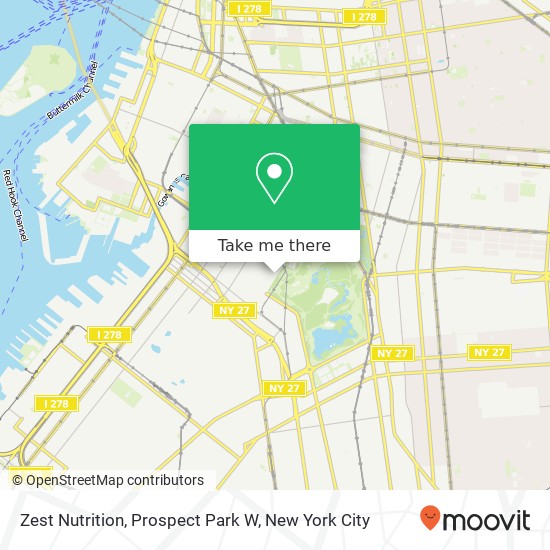 Zest Nutrition, Prospect Park W map