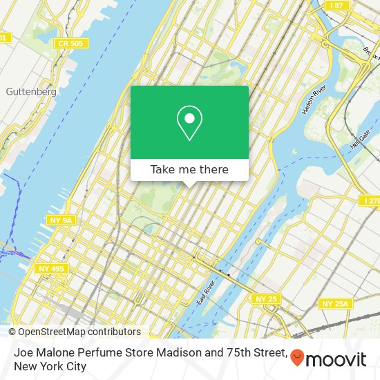 Joe Malone Perfume Store Madison and 75th Street map