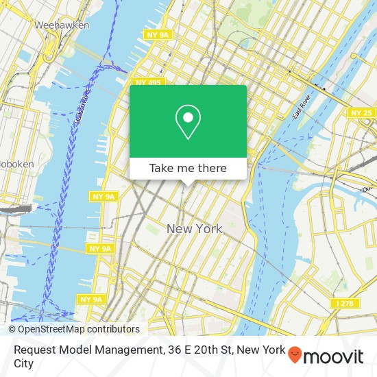 Mapa de Request Model Management, 36 E 20th St