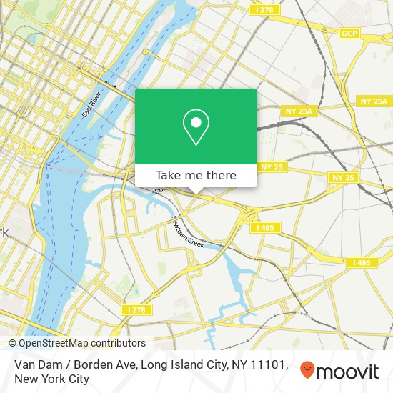 Mapa de Van Dam / Borden Ave, Long Island City, NY 11101