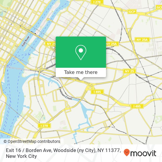 Exit 16 / Borden Ave, Woodside (ny City), NY 11377 map