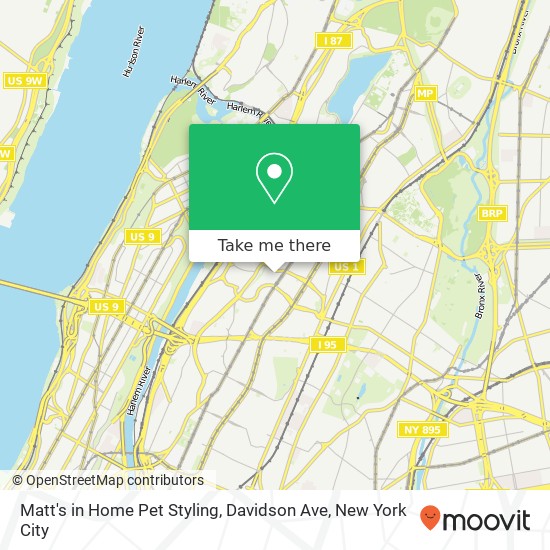 Mapa de Matt's in Home Pet Styling, Davidson Ave