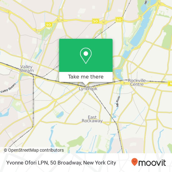 Yvonne Ofori LPN, 50 Broadway map