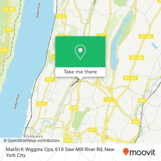 Marlin K Wiggins Cpa, 618 Saw Mill River Rd map