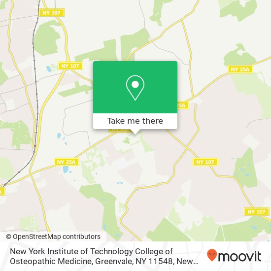 Mapa de New York Institute of Technology College of Osteopathic Medicine, Greenvale, NY 11548