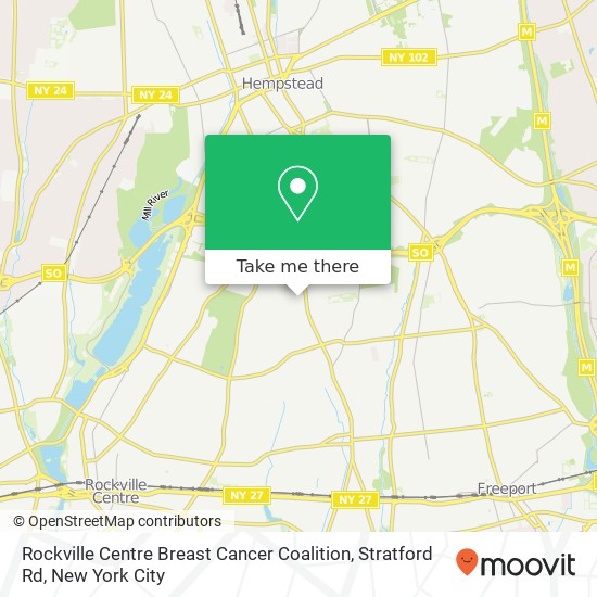 Rockville Centre Breast Cancer Coalition, Stratford Rd map