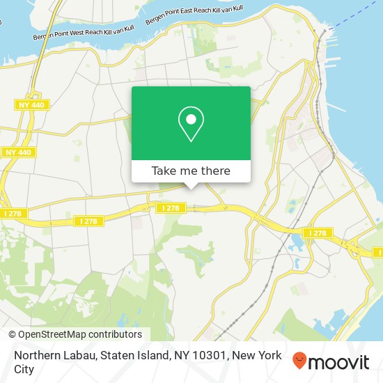 Mapa de Northern Labau, Staten Island, NY 10301