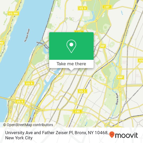 Mapa de University Ave and Father Zeiser Pl, Bronx, NY 10468