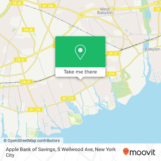 Apple Bank of Savings, S Wellwood Ave map