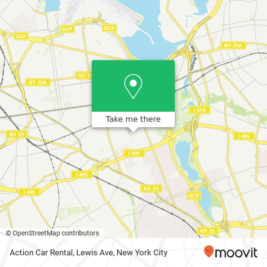 Action Car Rental, Lewis Ave map
