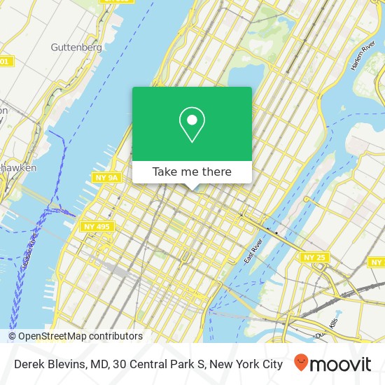 Derek Blevins, MD, 30 Central Park S map