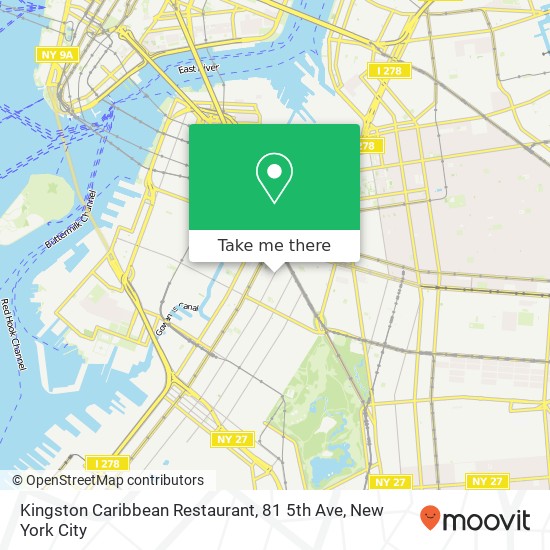 Mapa de Kingston Caribbean Restaurant, 81 5th Ave