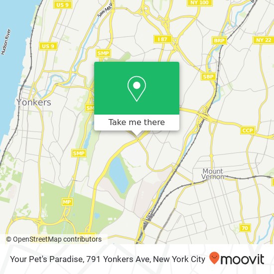 Your Pet's Paradise, 791 Yonkers Ave map