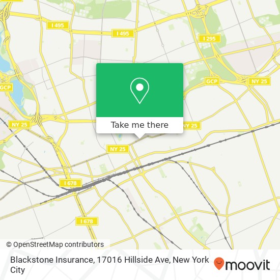 Mapa de Blackstone Insurance, 17016 Hillside Ave