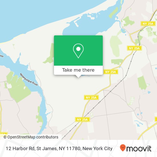 Mapa de 12 Harbor Rd, St James, NY 11780