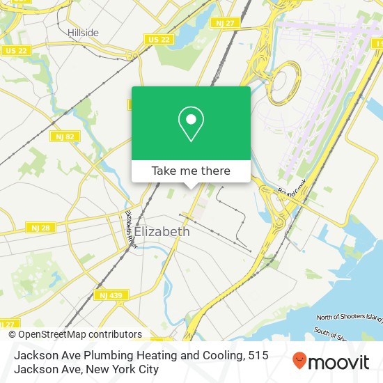 Mapa de Jackson Ave Plumbing Heating and Cooling, 515 Jackson Ave