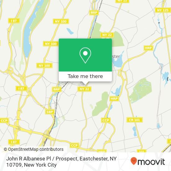 Mapa de John R Albanese Pl / Prospect, Eastchester, NY 10709