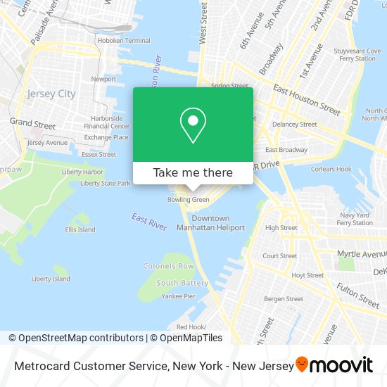 Metrocard Customer Service map