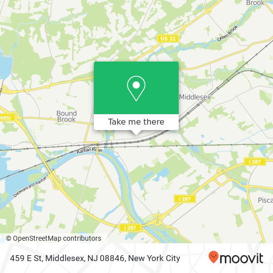Mapa de 459 E St, Middlesex, NJ 08846