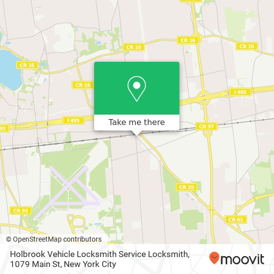 Mapa de Holbrook Vehicle Locksmith Service Locksmith, 1079 Main St