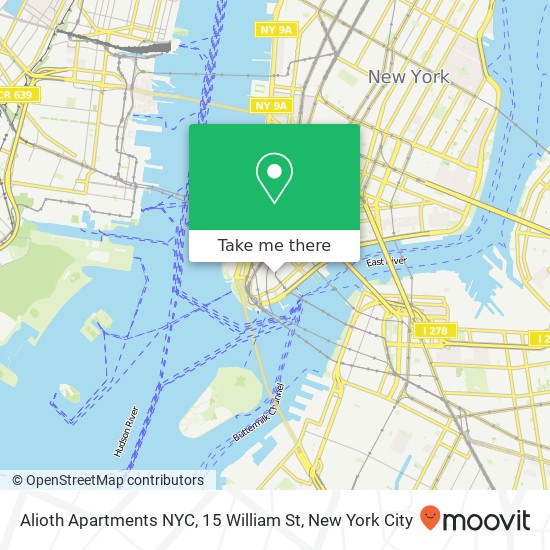 Mapa de Alioth Apartments NYC, 15 William St