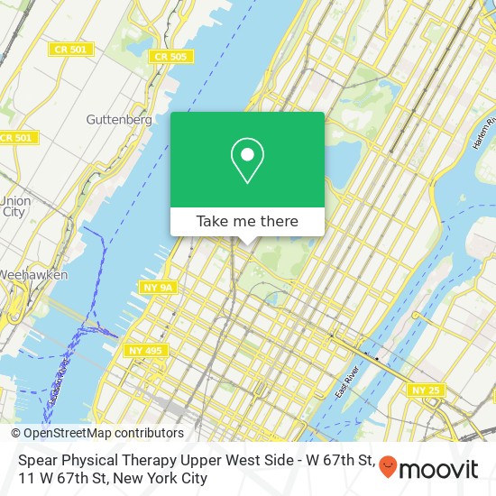 Spear Physical Therapy Upper West Side - W 67th St, 11 W 67th St map