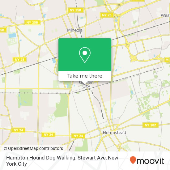 Mapa de Hampton Hound Dog Walking, Stewart Ave