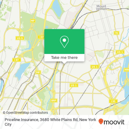 Mapa de Priceline Insurance, 3680 White Plains Rd
