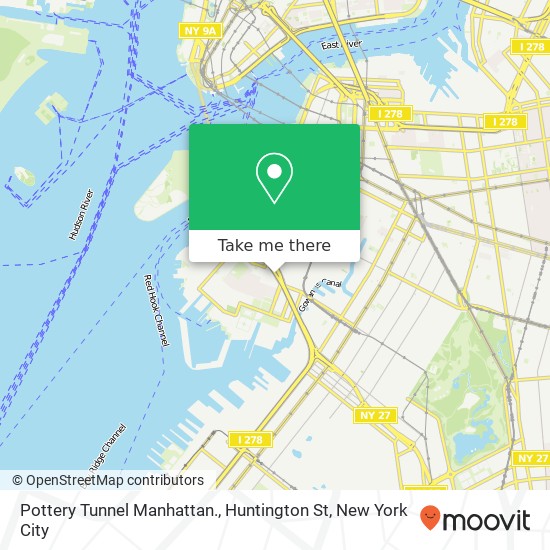 Pottery Tunnel Manhattan., Huntington St map