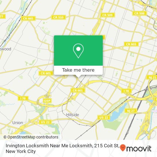 Mapa de Irvington Locksmith Near Me Locksmith, 215 Coit St