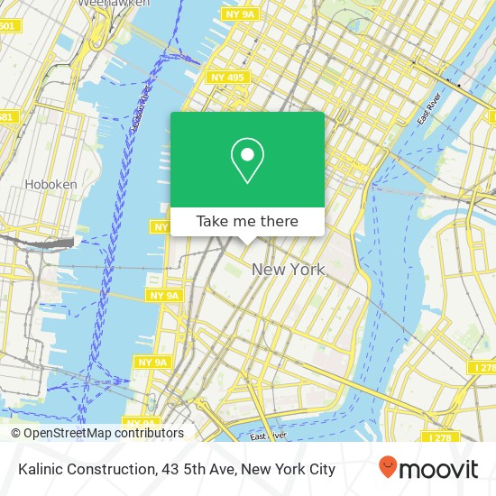 Kalinic Construction, 43 5th Ave map