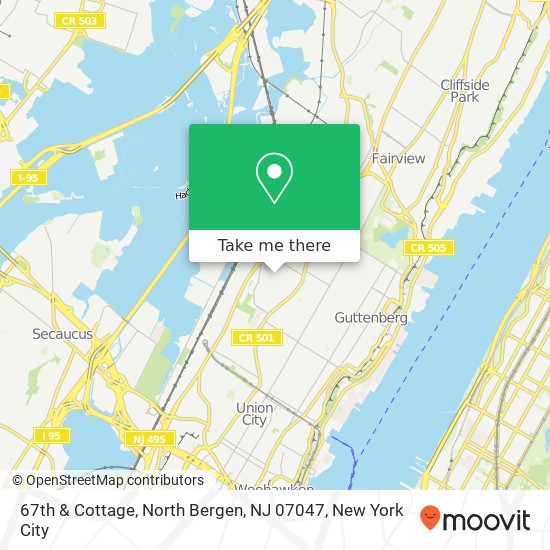 Mapa de 67th & Cottage, North Bergen, NJ 07047