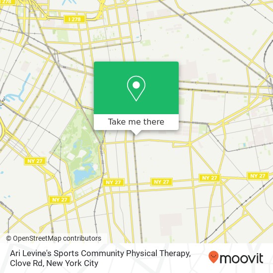 Ari Levine's Sports Community Physical Therapy, Clove Rd map