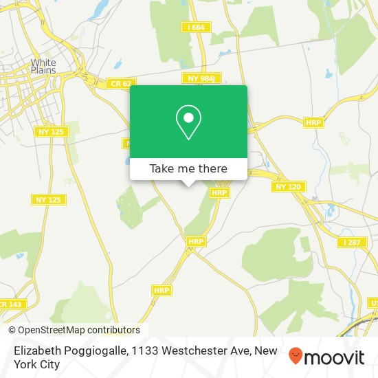 Mapa de Elizabeth Poggiogalle, 1133 Westchester Ave