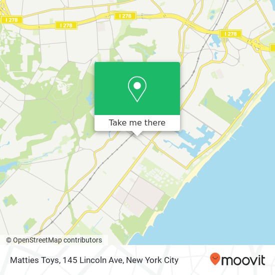 Mapa de Matties Toys, 145 Lincoln Ave