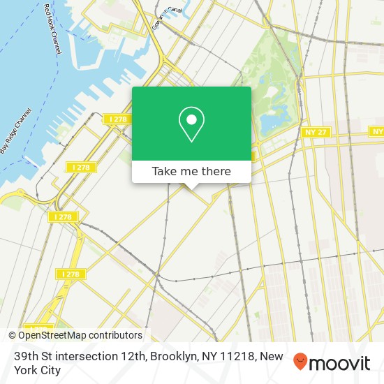 39th St intersection 12th, Brooklyn, NY 11218 map