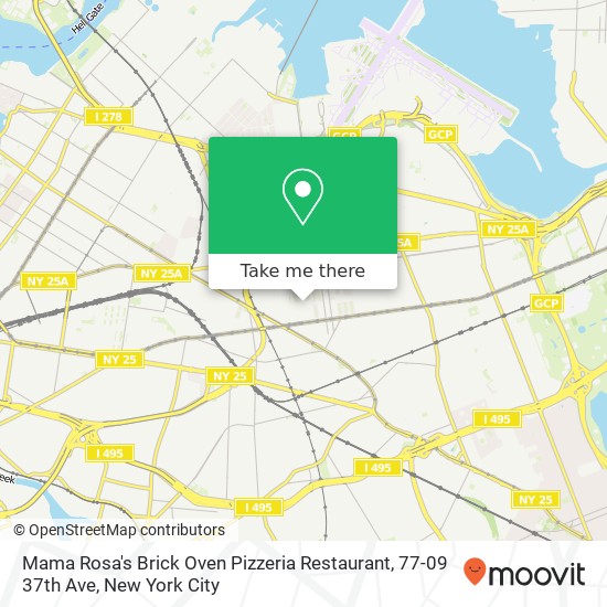 Mapa de Mama Rosa's Brick Oven Pizzeria Restaurant, 77-09 37th Ave