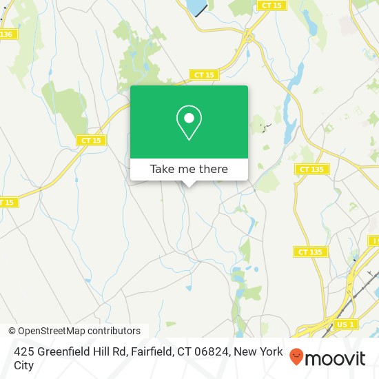 Mapa de 425 Greenfield Hill Rd, Fairfield, CT 06824