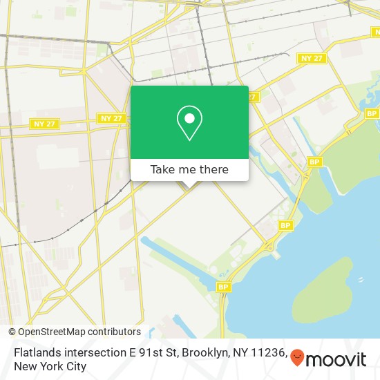 Mapa de Flatlands intersection E 91st St, Brooklyn, NY 11236