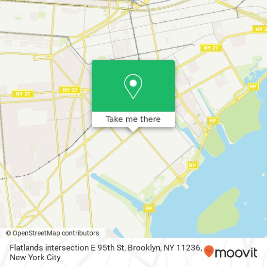 Mapa de Flatlands intersection E 95th St, Brooklyn, NY 11236