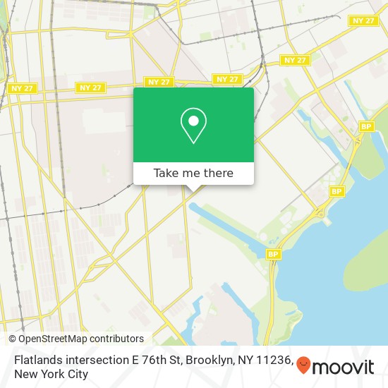 Mapa de Flatlands intersection E 76th St, Brooklyn, NY 11236