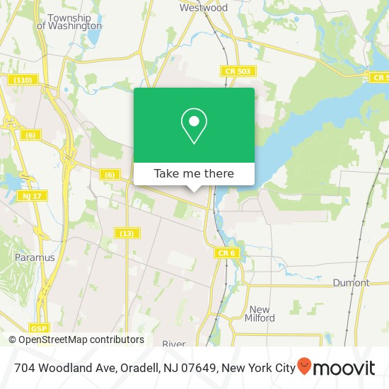 704 Woodland Ave, Oradell, NJ 07649 map