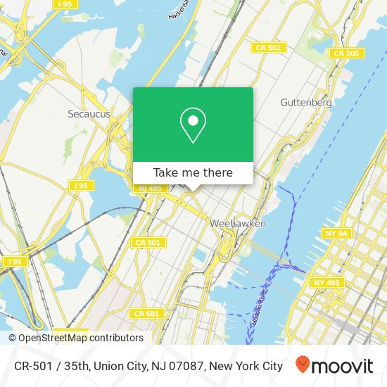 Mapa de CR-501 / 35th, Union City, NJ 07087