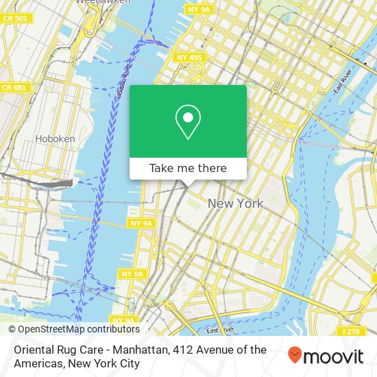 Mapa de Oriental Rug Care - Manhattan, 412 Avenue of the Americas
