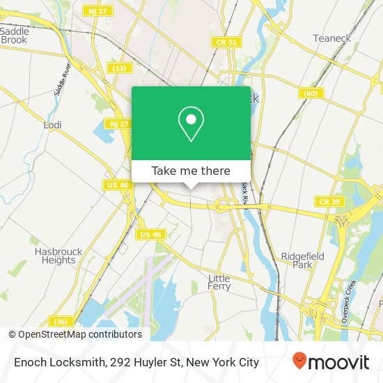 Mapa de Enoch Locksmith, 292 Huyler St