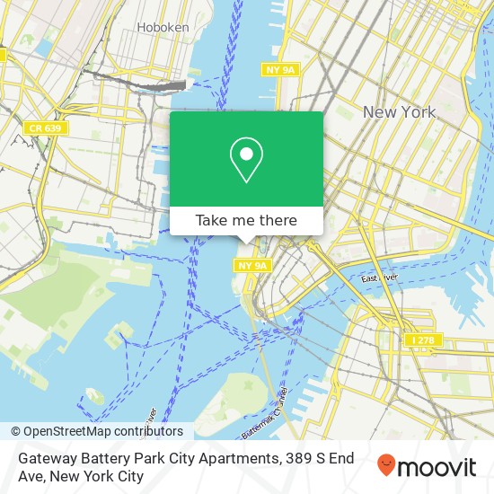 Gateway Battery Park City Apartments, 389 S End Ave map