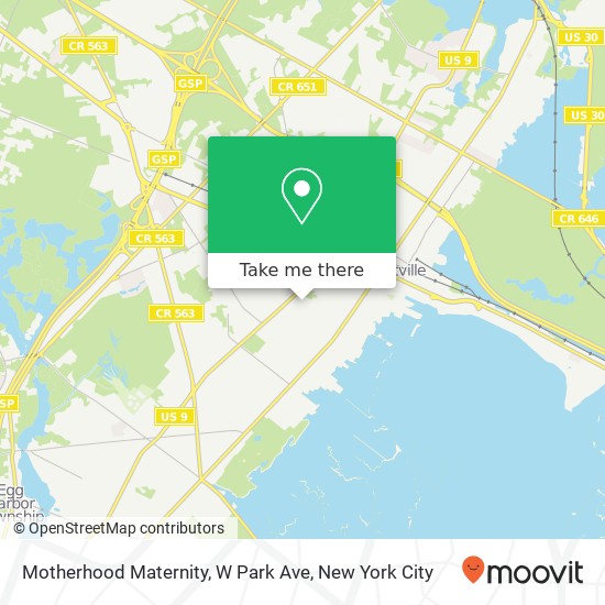 Mapa de Motherhood Maternity, W Park Ave