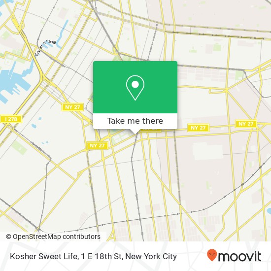 Kosher Sweet Life, 1 E 18th St map